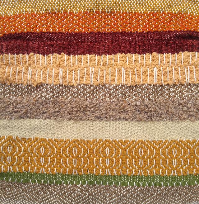 Tissage, echantillon de motifs, métier à tisser 4 cadres
