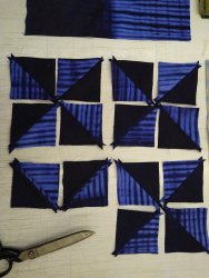 Triangles pour patchwork petit moulin indigo